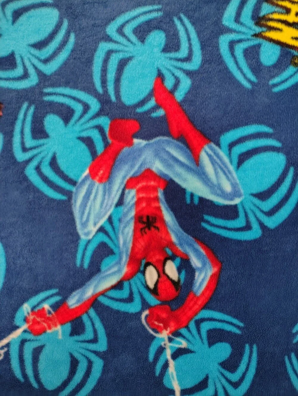 Marvel Spider-Man Blue & Red Fleece Throw Blanket/ Backpack 2004 Y2K RARE HTF